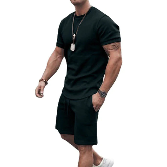 Men's Casual Activewear Running T-Shirt with Shorts