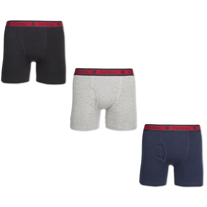 3-Pack: Keltex Men's Cotton Stretch Boxer Briefs
