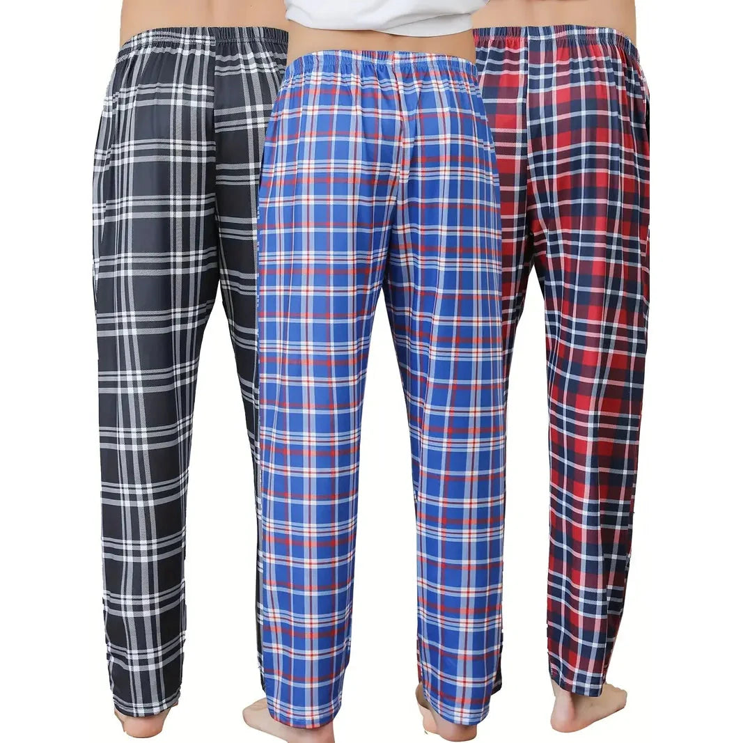 3-Piece: Mens Pajama Pants Loungewear Sleepwear Pijama