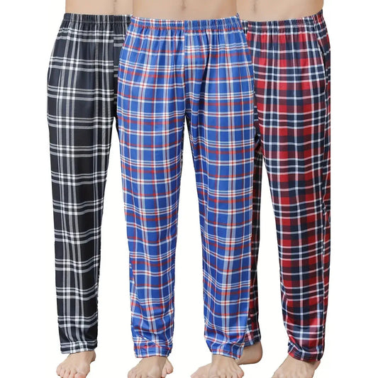 3-Piece: Mens Pajama Pants Loungewear Sleepwear Pijama